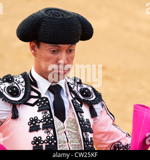 Portrait de l'espagnol torero. 20 juillet 2012, la Linea de la Concepcion, Espagne. Banque D'Images