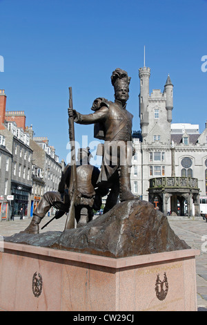 Statue de Gordon Highlander, Castlegate, Aberdeen Banque D'Images