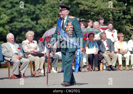 Un vétéran de l'Armée Rouge, Kaliningrad, Russie Banque D'Images