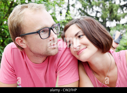 L'homme et la femme dans les rêves romantique Portrait Banque D'Images