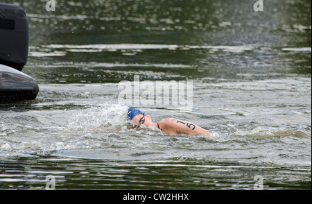 Kerri- Anne Payne Team GB, Women's 10km marathon de natation en eau libre des Jeux Olympiques de 2012 à Londres Hyde Park, London Uk lac Serpentine Banque D'Images