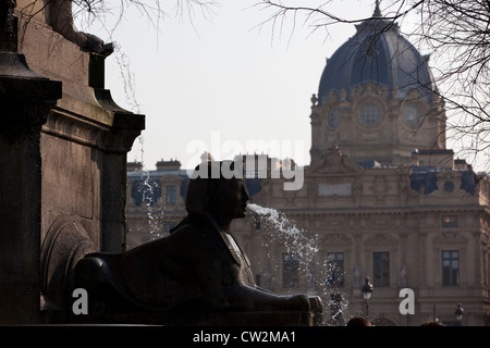 La fontaine du Palmier, Place du Châtelet, Paris, France. Banque D'Images