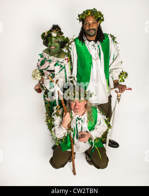 Participants costumés au Jack in the Green Festival. Hastings. East Sussex. L'Angleterre. UK Banque D'Images