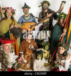 Musiciens dans le Jack in the Green Festival. Hastings. East Sussex. L'Angleterre. UK Banque D'Images