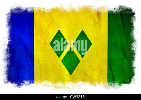 Saint Vincent Grenadines grunge flag Banque D'Images