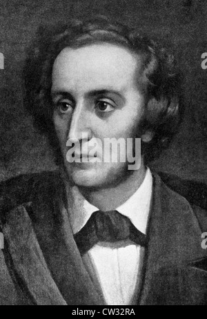 Felix Mendelssohn (1809-1847) gravure sur de 1908. Compositeur allemand, pianiste, organiste et chef d'orchestre. Banque D'Images