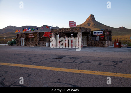 Le restauré Cool Springs station le long de la Route 66 dans l'ouest de l'Arizona. Banque D'Images