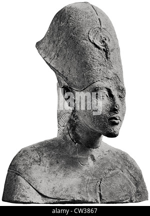 Buste de calcaire d'Amenhotep IV Banque D'Images