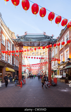 London Chinatown gate arch Nouvelle Année 2012 Banque D'Images