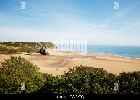 Trois falaises Bay Beach, péninsule de Gower, au Pays de Galles Banque D'Images