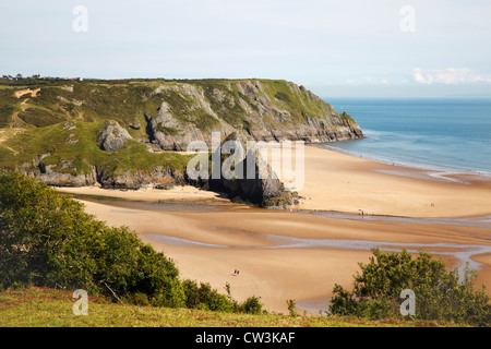 Trois falaises Bay Beach, péninsule de Gower, au Pays de Galles Banque D'Images