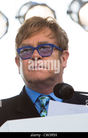 Les visites d'Elton John AIDS Quilt afficher sur le National Mall à Washington, DC. Banque D'Images