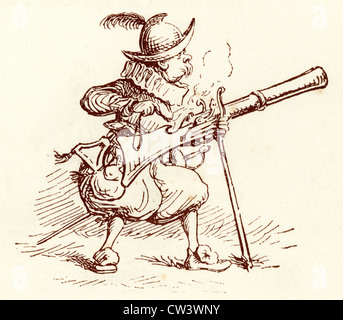 Humoristique par T S Seccombe montrant un mousquetaire Banque D'Images