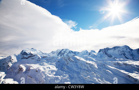 Beau paysage d'hiver Suisse Banque D'Images