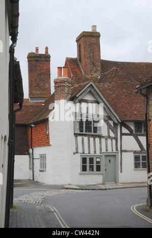 Rue pavée, à Petworth. West Sussex. L'Angleterre Banque D'Images