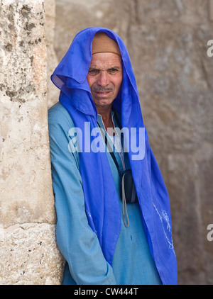 Copte égyptien pilgrim visitez l'église du Saint-Sépulcre à Jérusalem Israël à Pâques Banque D'Images