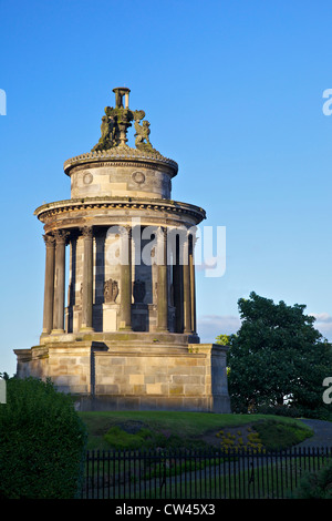 Burns Monument, Regent Road, dans le soleil d'été, Edinburgh, Scotland, UK, FR, Îles britanniques Banque D'Images