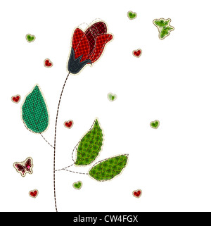 Illustrations mosaïque de rose heart butterfly Banque D'Images