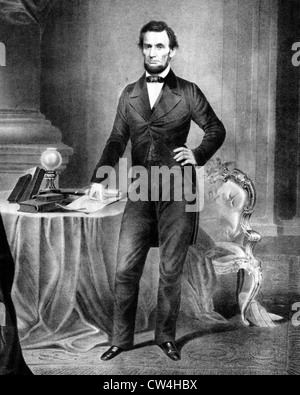 ABRAHAM LINCOLN (1809-1865) en tant que 16e président des USA en 1863 Banque D'Images