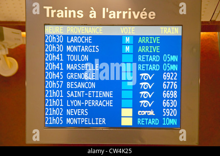 L'annexe pour les trains arrivant à la Gare de Lyon, Paris, France Banque D'Images