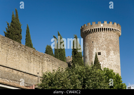 Château de Tivoli, ou château de Rocca Pia, construit en 1461 par le Pape Pie II, Tivoli, Italie, Europe Banque D'Images