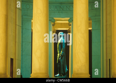 Profil de statue de Thomas Jefferson, Jefferson Memorial, Washington, DC Banque D'Images