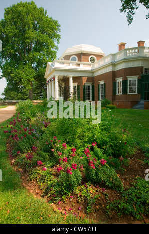 Avant de Thomas Jefferson's Monticello, dans la région de Charlottesville, Virginie Banque D'Images