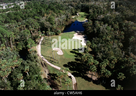 Vue aérienne d'un terrain de golf, Jacksonville, Florida, USA Banque D'Images