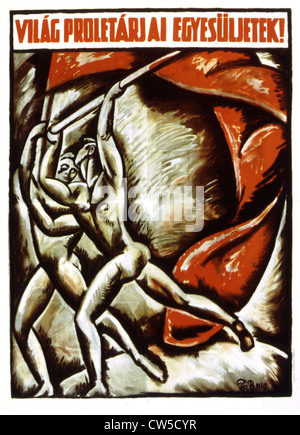 L'affiche de propagande par Bertalan POR (1880-1964), révolution hongroise de 1919 Banque D'Images