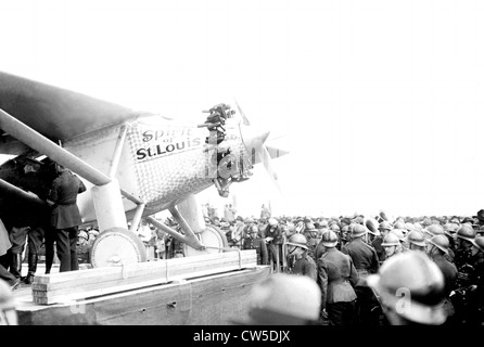 Charles Lindbergh. Traversée de l'Atlantique. 'L'esprit de St-Louis' à l'aéroport du Bourget Banque D'Images