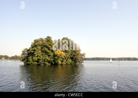 Storkow, voyage sur un bateau de croisière sur le Scharmuetzelsee Banque D'Images