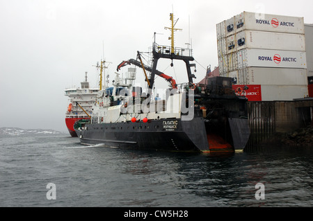 Galatis chalutier russe dans le port de Nuuk, Groenland Banque D'Images