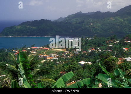 Littoral, village de Castle Bruce, Bruce, Château La Dominique, Antilles, Caraïbes Banque D'Images