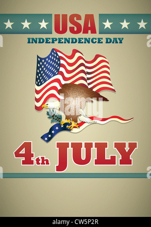 Le jour de l'indépendance de l'affiche usa Banque D'Images