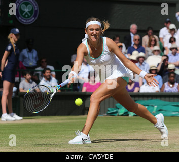 Victoria Azarenka (BLR)) en action à Wimbledon 2012 Banque D'Images