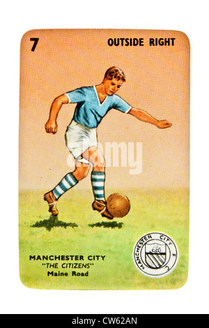 Manchester City (à l'extérieur à droite) Carte du vintage années 50 but ! Jeu de carte (Pepys Series) par Castell Frères, Londres Banque D'Images