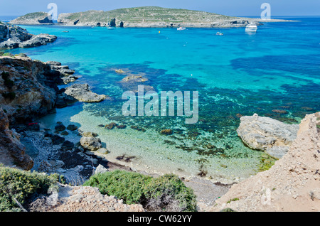 Le Blue Lagoon - Comino, Malte Banque D'Images