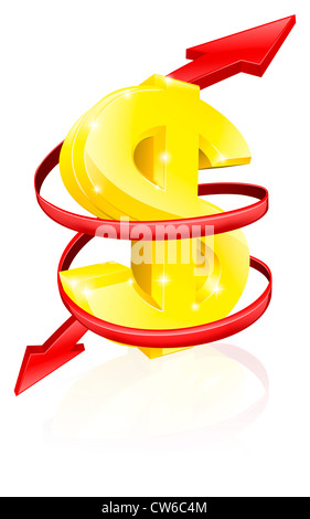 Taux de change dollar concept ou concept pour l'évolution des revenus ou bénéfices Banque D'Images