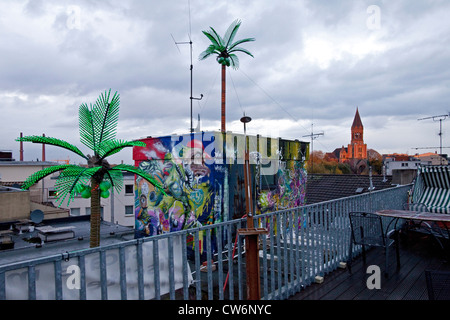 Terrasse sur le toit d'Unperfekthaus , l'Allemagne, en Rhénanie du Nord-Westphalie, région de la Ruhr, à Essen Banque D'Images