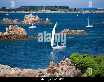 L'archipel de Bréhat conservation considérée du point de vue de l'île de Bréhat (Bretagne - France) archipel de Bréhat Banque D'Images