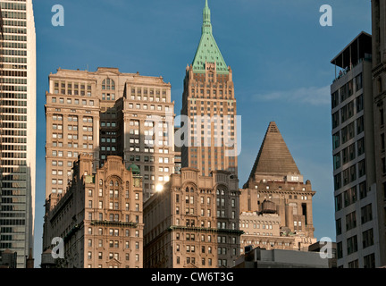 Financial District de Manhattan américain près de Wall Street New York City Banque D'Images