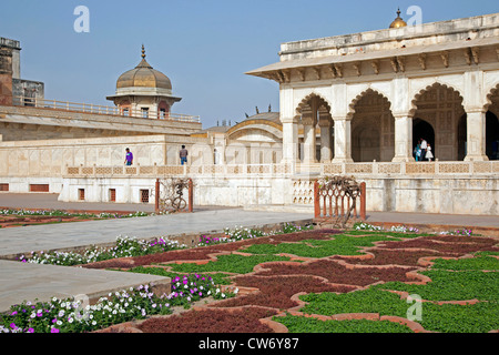 Anguri Bagh gardens dans le Fort d'Agra / Fort Rouge d'Agra, Uttar Pradesh, Inde Banque D'Images