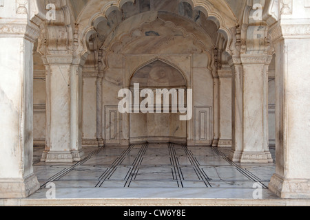 Intérieur en marbre de Fort d'Agra / Fort Rouge d'Agra, Uttar Pradesh, Inde Banque D'Images