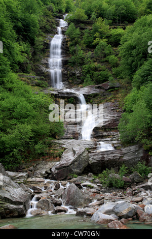 Cascade de la rivière Verzasca, Valle Verzasca, Tessin, Suisse Banque D'Images