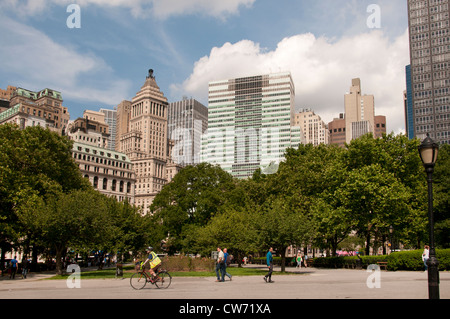 Battery Park New York City Financial District Manhattan Banque D'Images