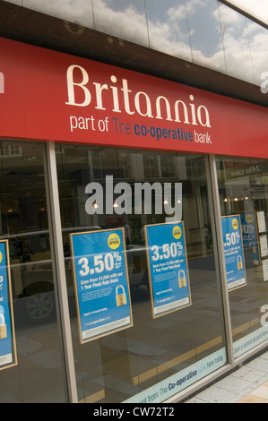 Britannia co op coop co-operative building society uk high street banque de prêt prêteur bancaire Banque D'Images