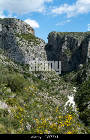 Randonnées dans la Vall de Laguar, province d'Alicante, Valence, Espagne Banque D'Images