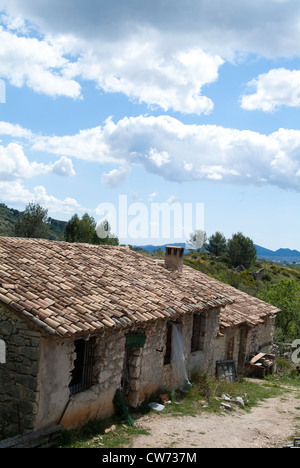 Village abandonné, Vall de Laguar, Benimaurell province d'Alicante, Valence, Spainh Banque D'Images