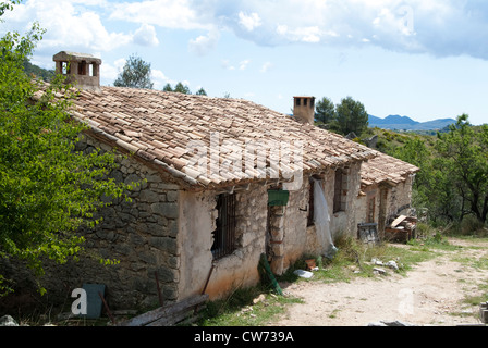 Village abandonné, Vall de Laguar, Benimaurell province d'Alicante, Valence, Spainh Banque D'Images