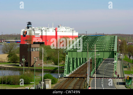 Port avec pont tournant, Brême, Bremerhaven, Allemagne Banque D'Images